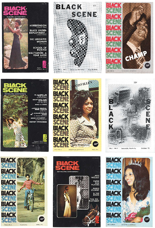 Grid of Black Scene magazine covers