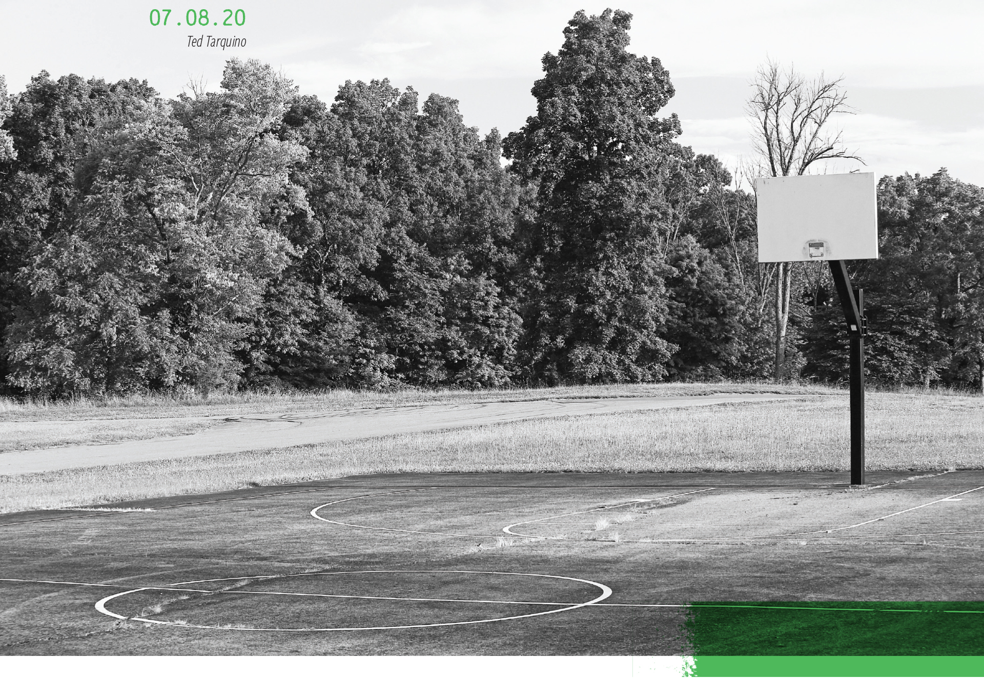 An empty basketball court at a park, 07.08.2020, by Ted Tarquinio