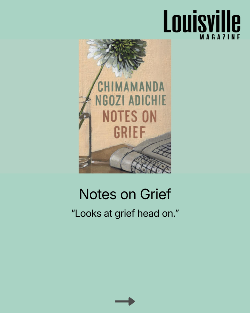 Notes on Grief book recommendation slide